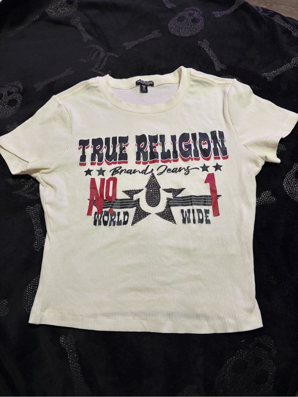 True Religion Women's white Graphic Logo Tee